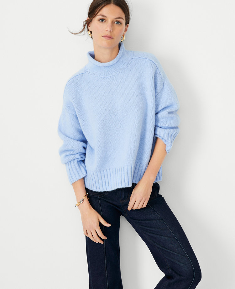 Roll Neck Drop Shoulder Sweater