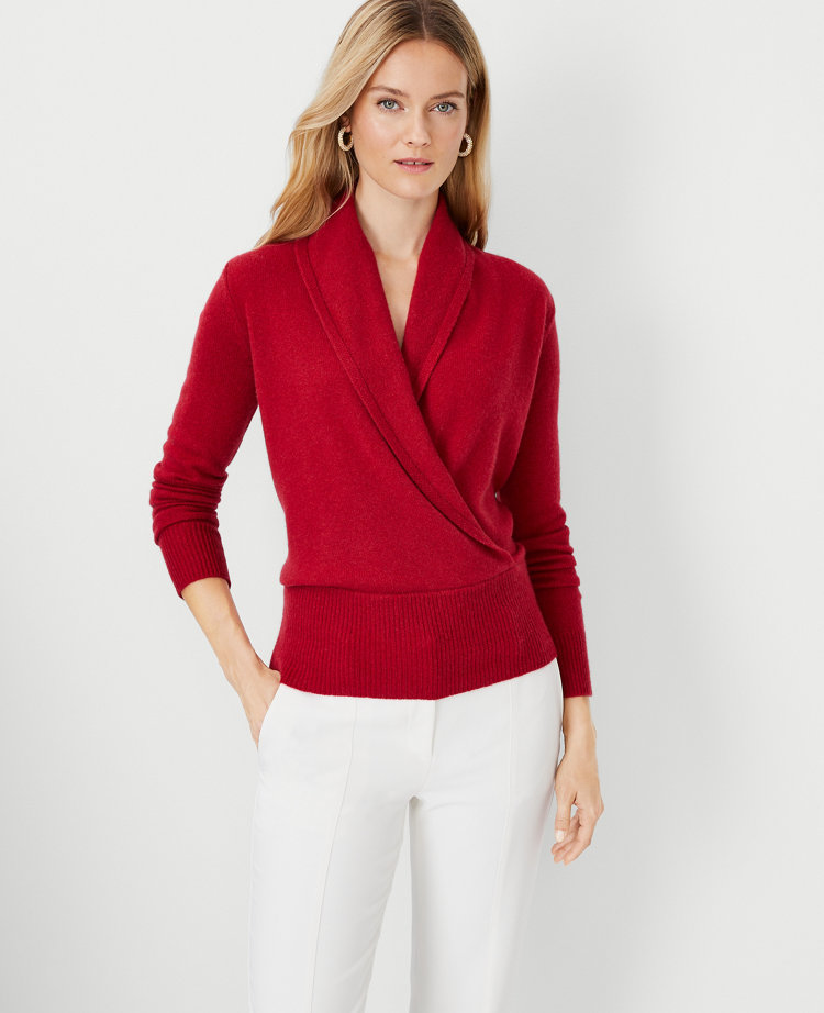 Pullover wrap clearance sweater