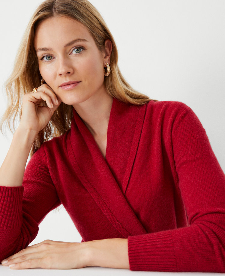 Shawl collar cashmere clearance sweater