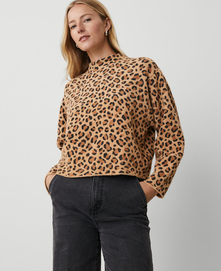 Leopard jacquard sweater hotsell