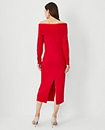 Petite Off The Shoulder Midi Sweater Dress carousel Product Image 2