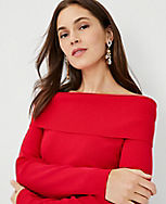 Petite Off The Shoulder Midi Sweater Dress carousel Product Image 3
