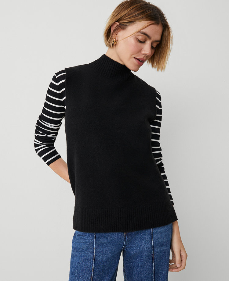 Weekend Collection Mock Neck Sweater Vest