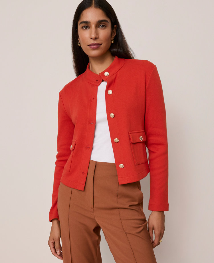 Mock Neck Knit Jacket