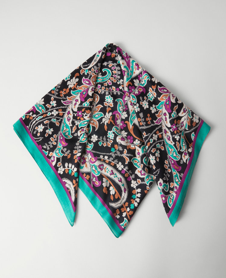 Ann Taylor Paisley Scarf Black Women's