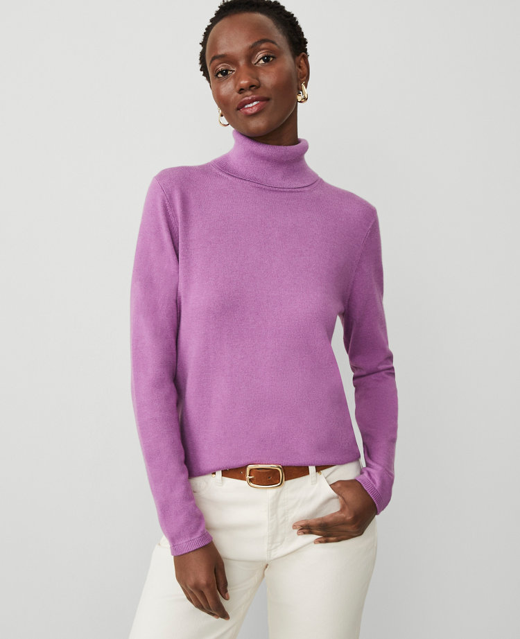 Purple ribbed turtleneck best sale