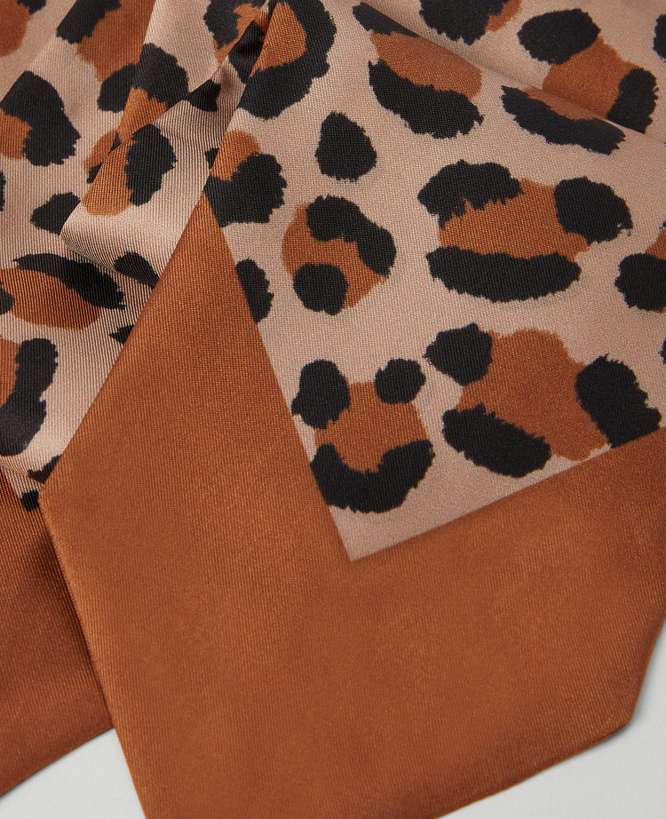 Animal Print Skinny Silk Scarf