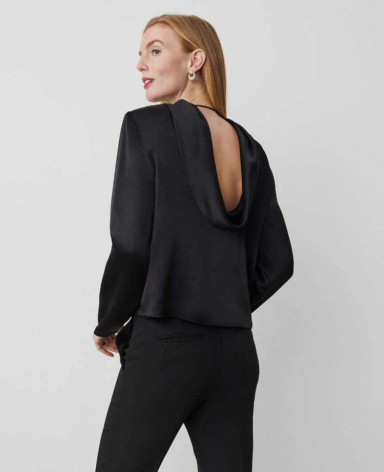 Studio Collection Silk Cowl-Back Top