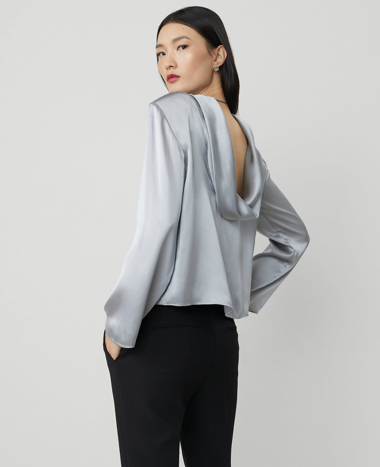 Studio Collection Silk Cowl-Back Top