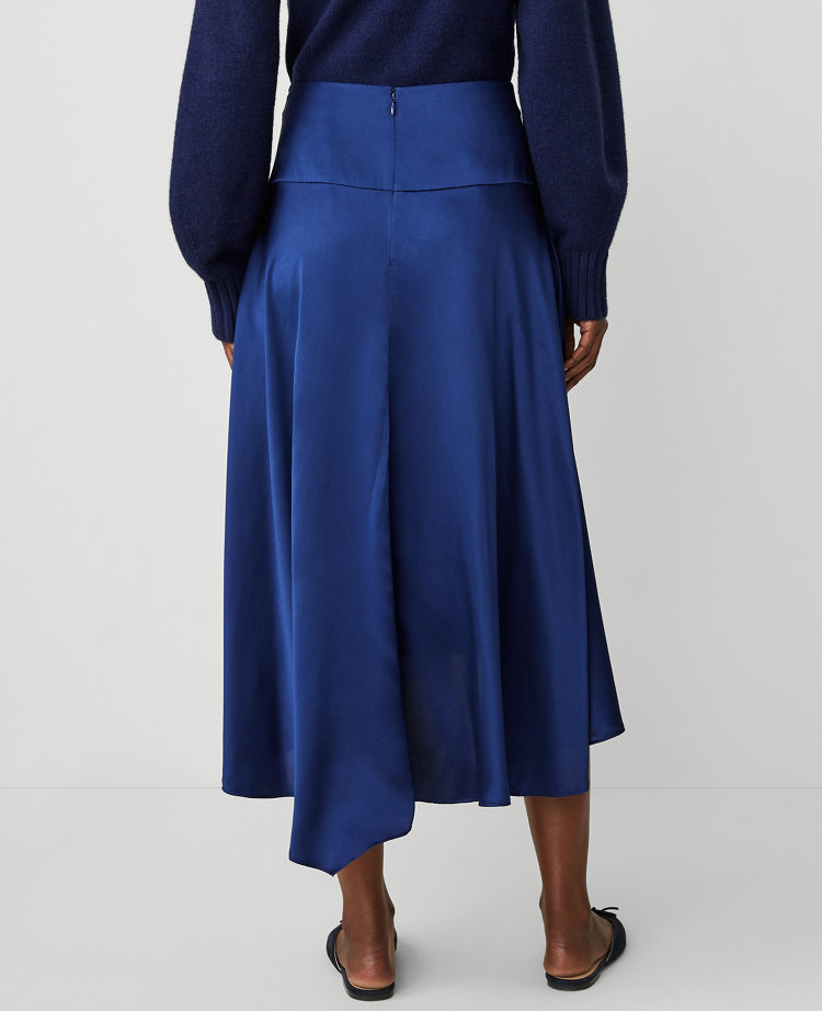 Studio Collection Asymmetrical Hem Full Midi Skirt