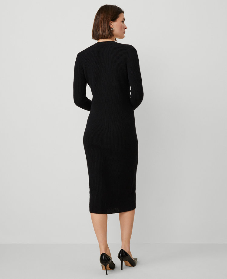 Cashmere Ribbed Cardigan Dress