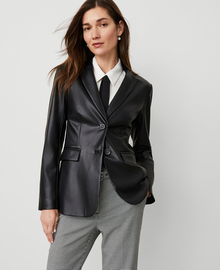 The Petite Belted Blazer in Crepe - Green Kalamata