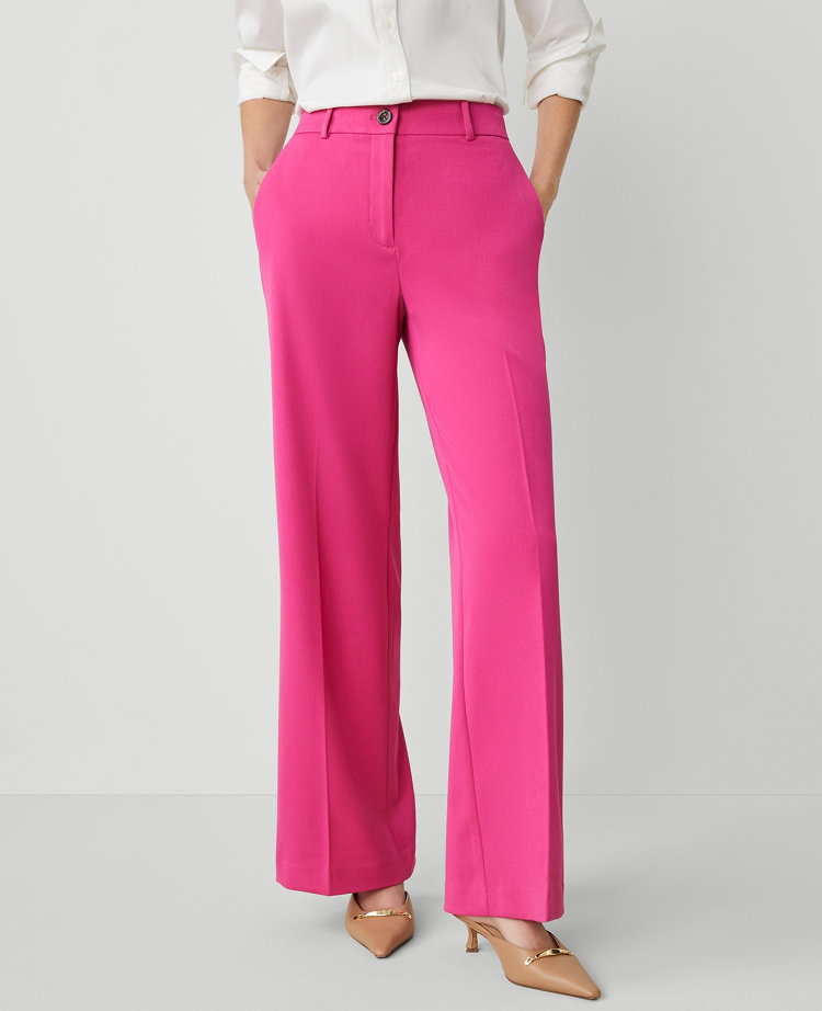 Ann Taylor The Petite Perfect Wide Leg Pant Hot Pink Poppy Women's