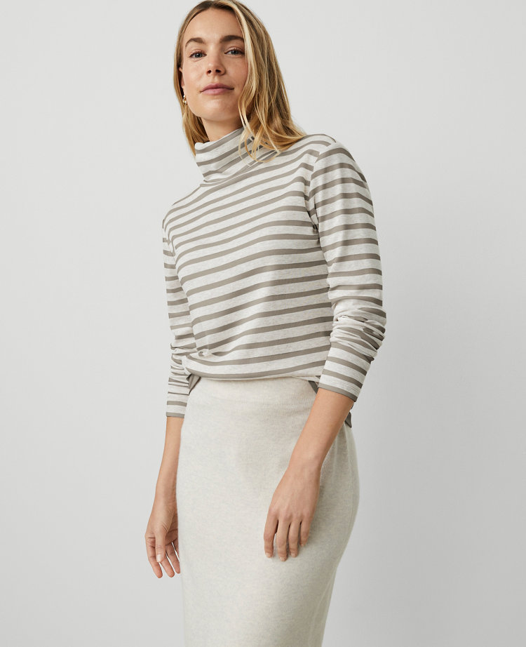 Petite Striped Turtleneck Top carousel Product Image 2