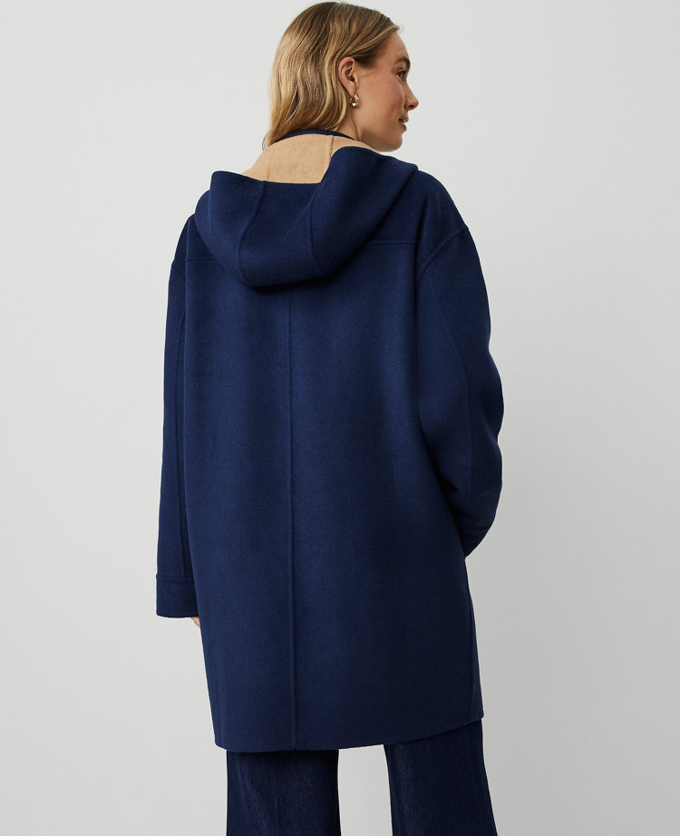 Petite Doubleface Hooded Snap Front Coat