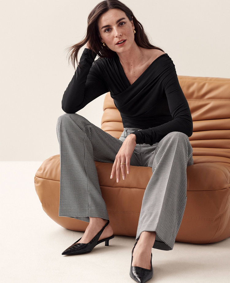 Houndstooth Belted Boot Pant