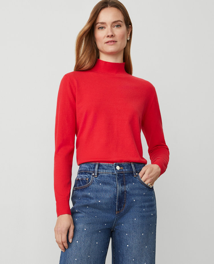 Petite Essential Mock Neck Sweater