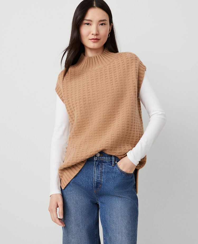 Cashmere Geo Stitch Vest carousel Product Image 1