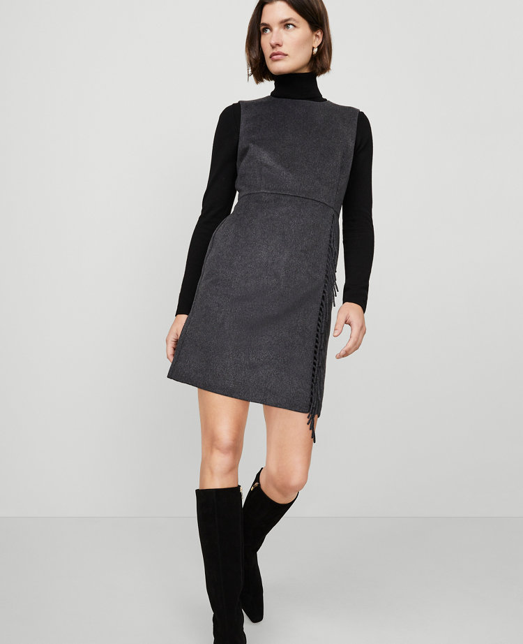 Petite Fringe Sleeveless Sheath Dress