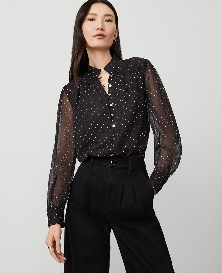 Pindot Multi Button Shirt