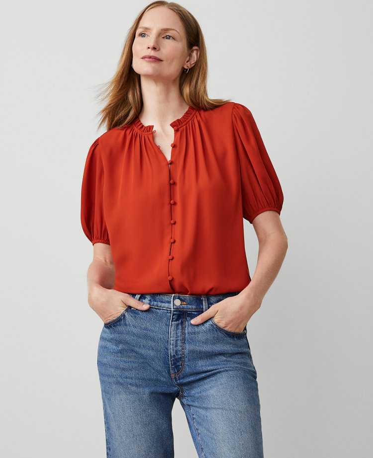 Ruffle Button Top