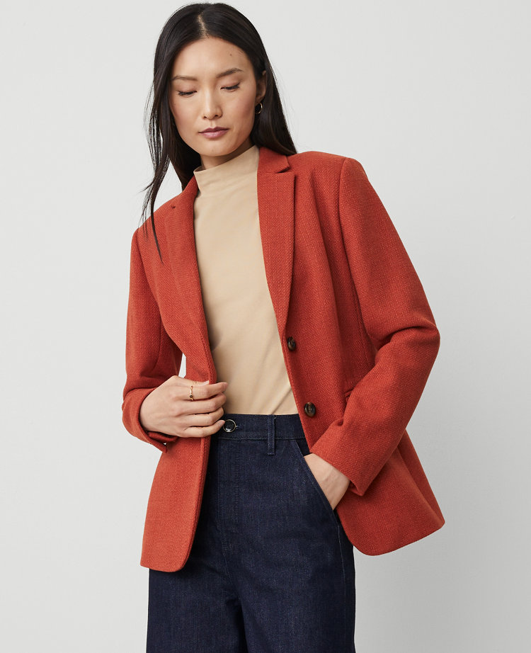 The Petite Belted Blazer in Crepe - Green Kalamata