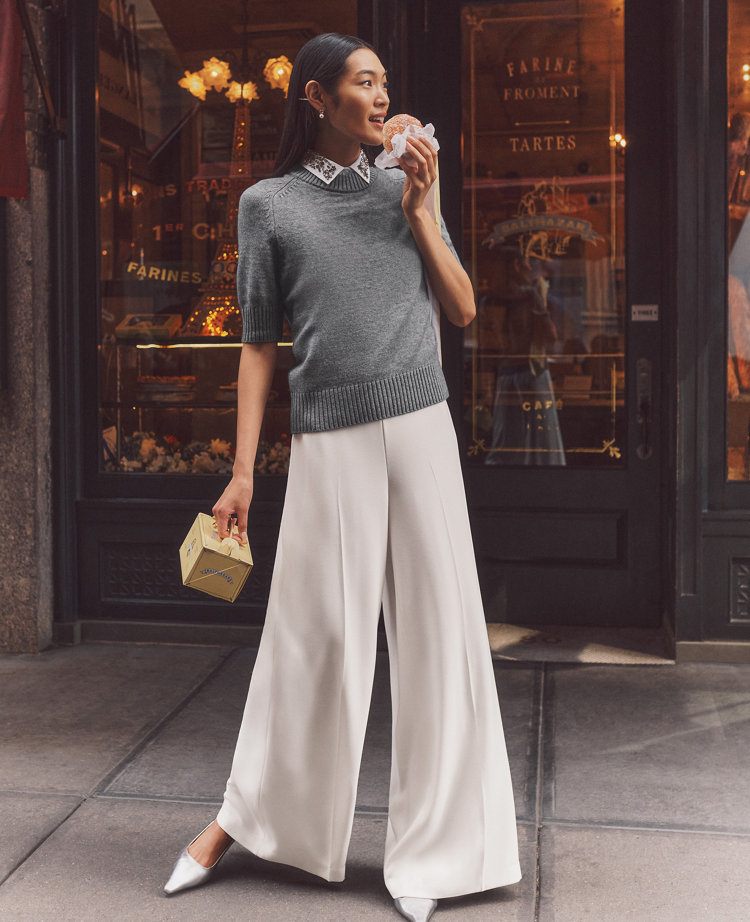 The Petite Dramatic Wide-Leg Crepe Pant