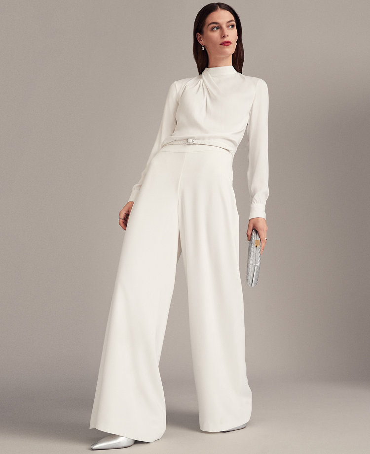 The Petite Dramatic Wide-Leg Crepe Pant