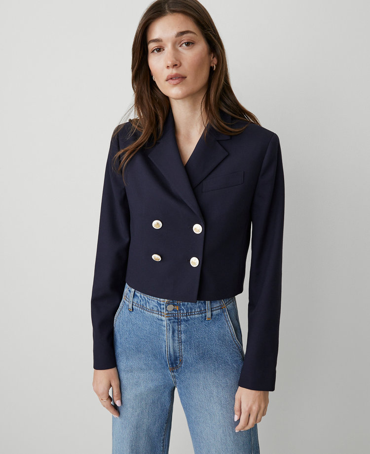 Cropped Double-Breasted Blazer