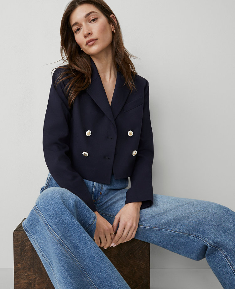 Cropped Double-Breasted Blazer