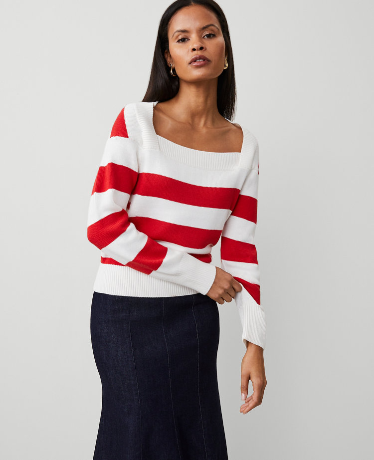 Striped Envelope Neck Sweater carousel Product Image 2