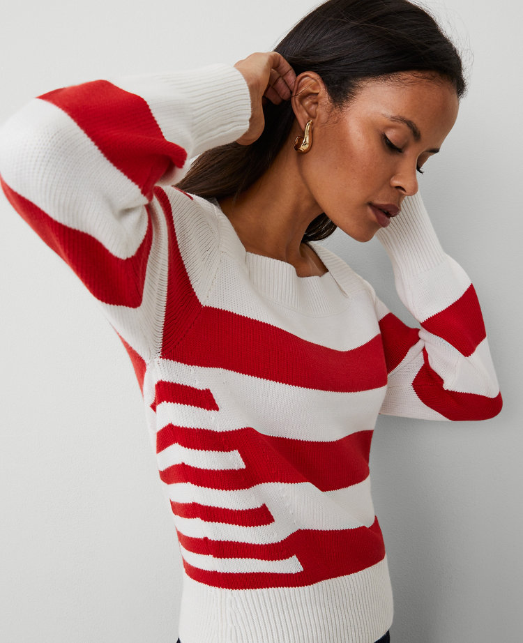 Striped Envelope Neck Sweater carousel Product Image 1