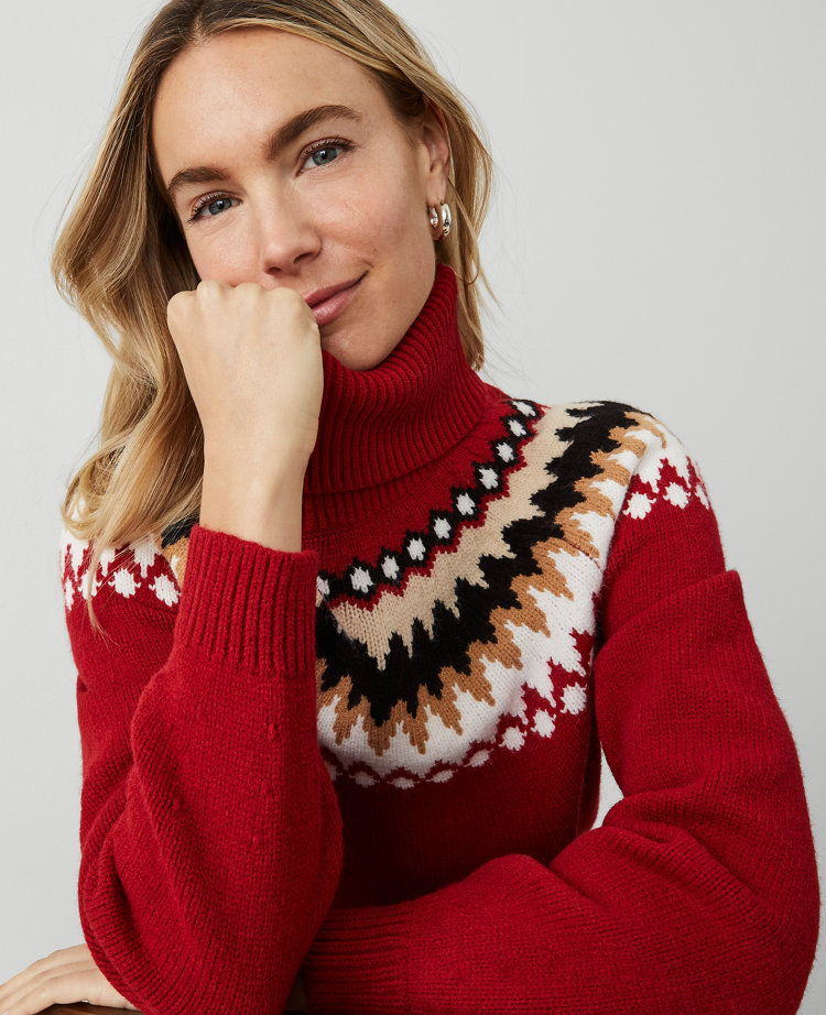 Petite Fair Isle Turtleneck Sweater carousel Product Image 4