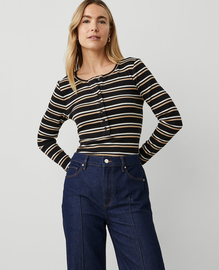 Weekend Collection Stripe Henley Top