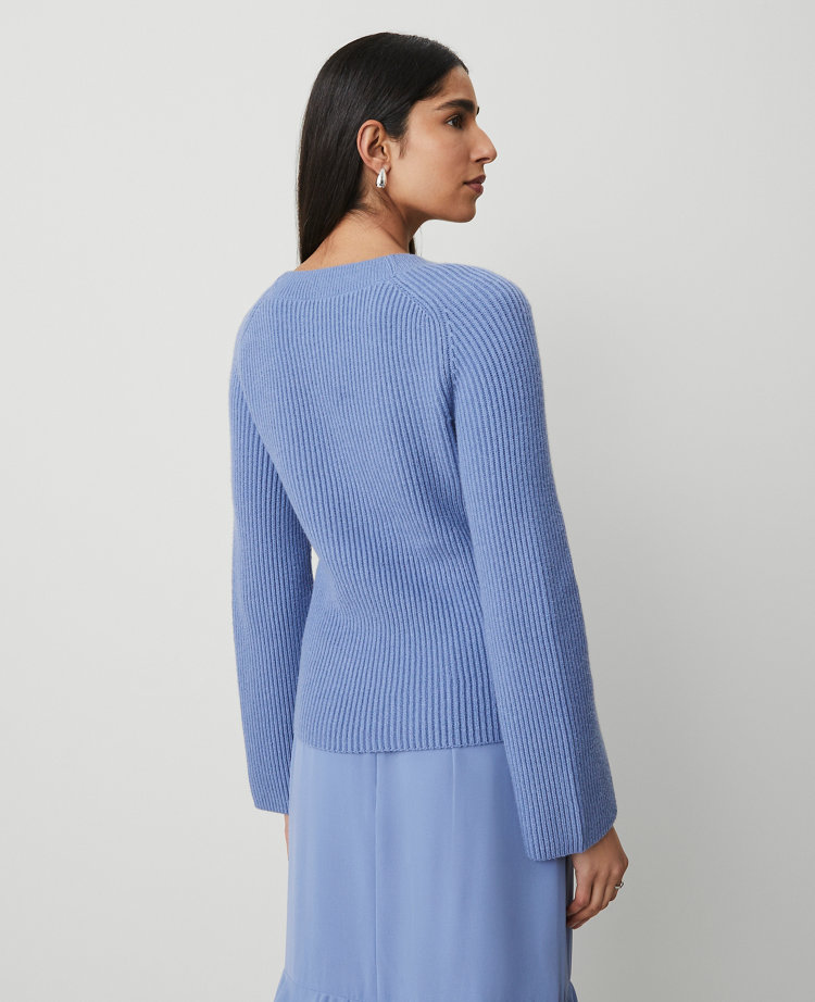 Ribbed Scoop Neck Sweater