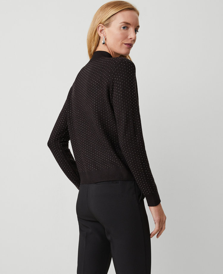 Petite Essential Embellished Mock Neck Sweater