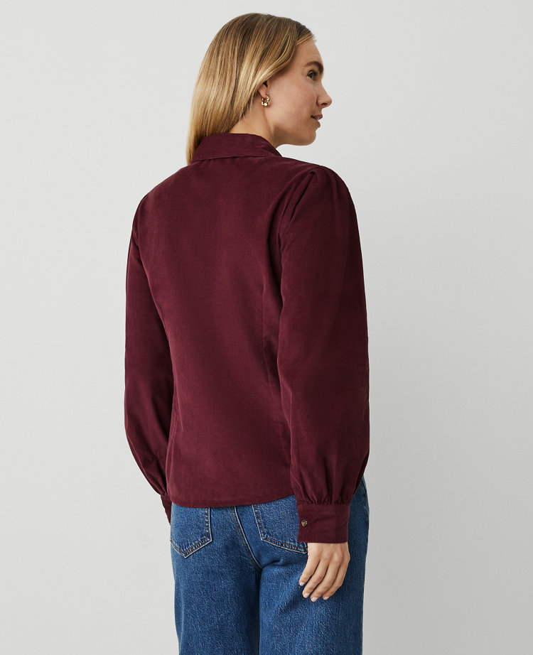Petite Weekend Collection Corduroy Button Down Shirt