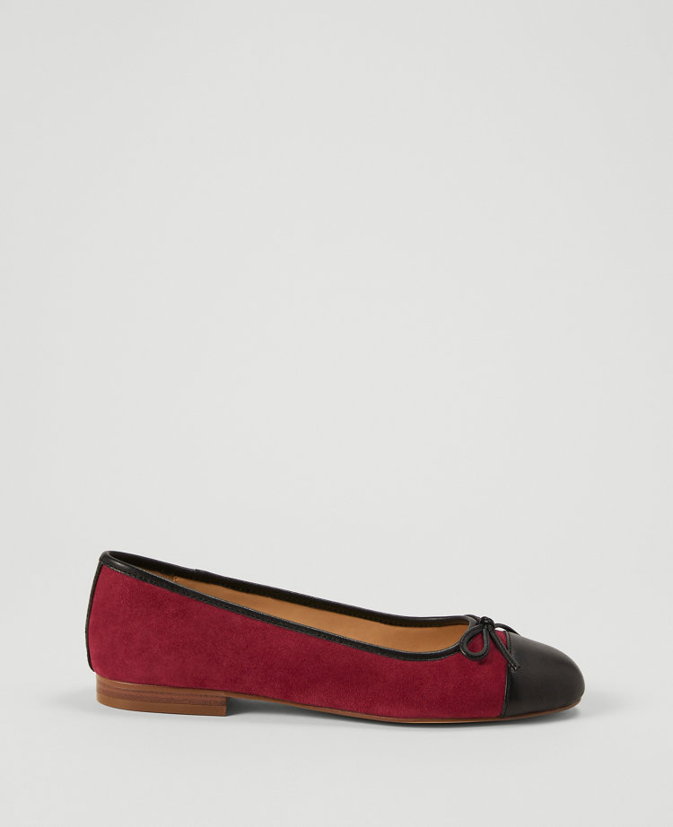 Cap Toe Suede Ballet Flat