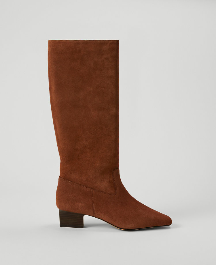 Tapered Heel Suede Boot