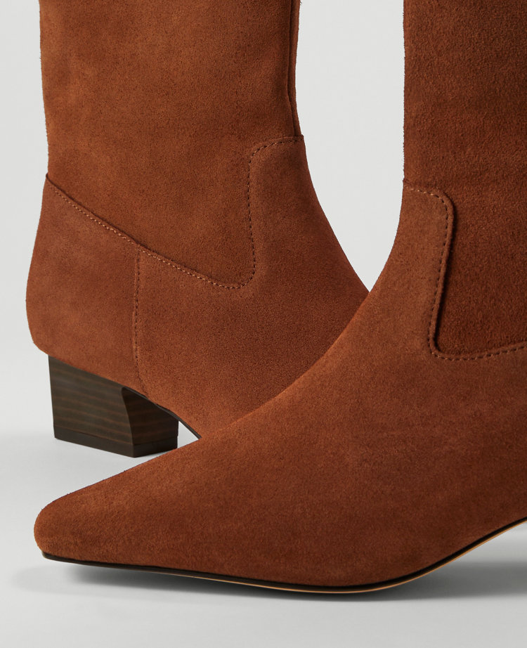 Tapered Heel Suede Boot