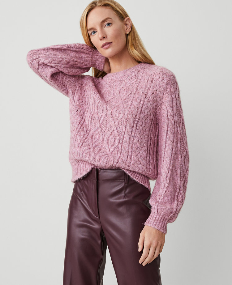 Petite Cable Bell Sleeve Sweater