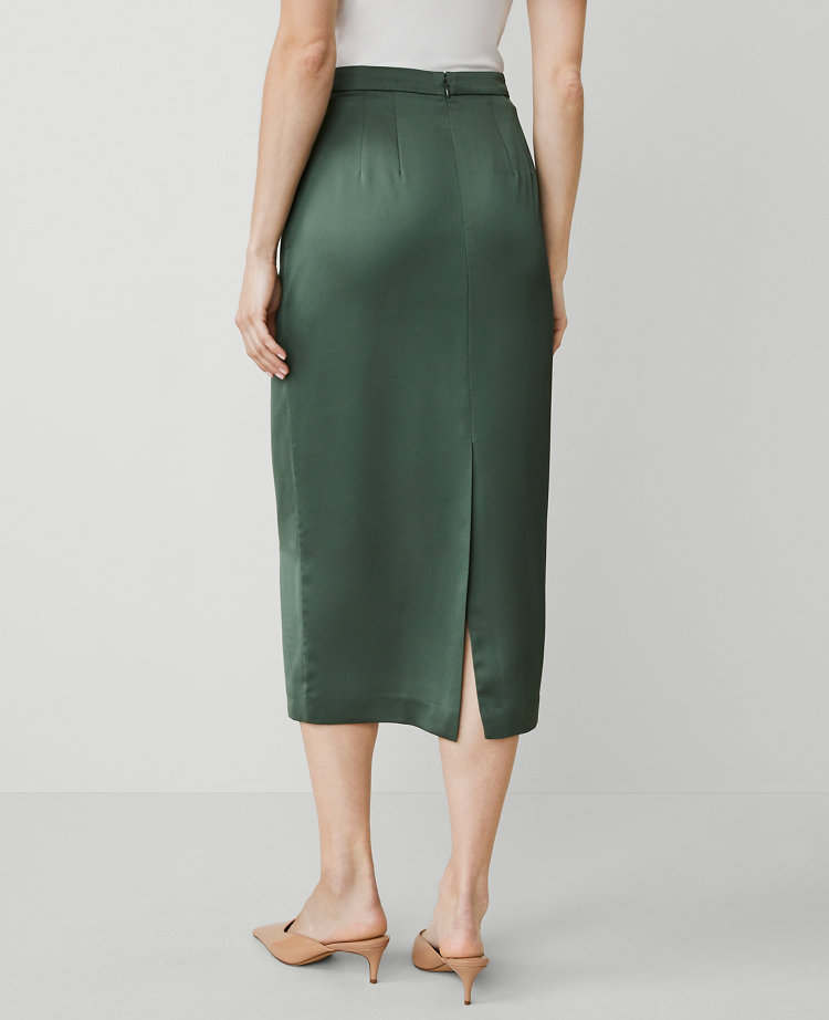 Crepe Column Midi Skirt