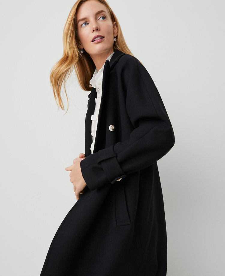 Petite Double Breasted Dolman Sleeve Coat