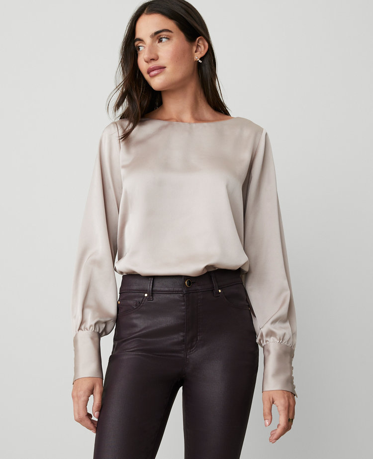 Petite Crew Neck Blouse carousel Product Image 2