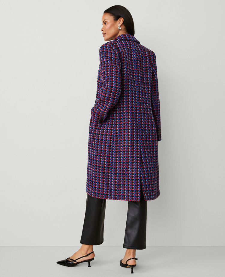 Petite Plaid Tailored Chesterfield Coat