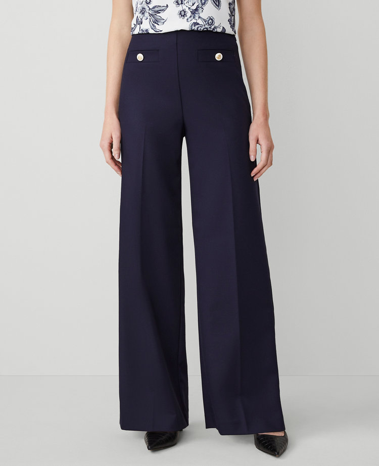 The Button Trim Sailor Wide-Leg Pant carousel Product Image 2