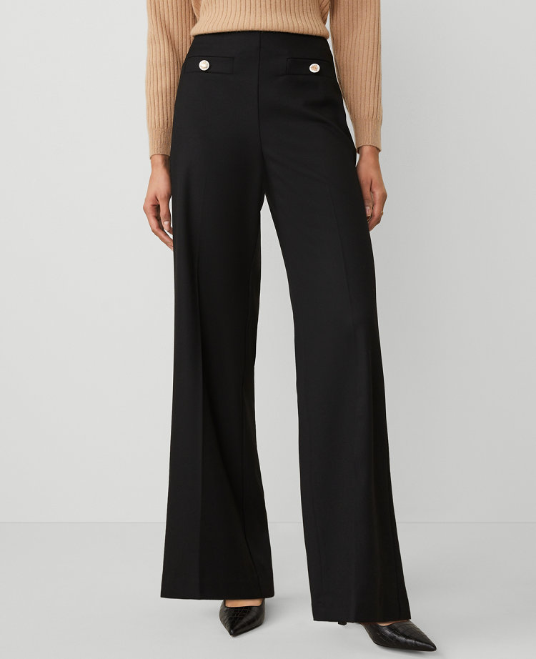 The Button Trim Sailor Wide-Leg Pant carousel Product Image 2