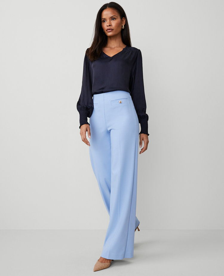 The Button Trim Sailor Wide-Leg Pant carousel Product Image 1