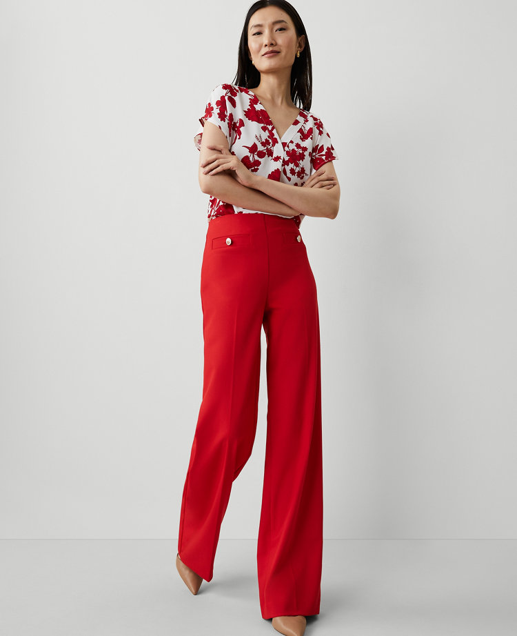 The Button Trim Sailor Wide-Leg Pant carousel Product Image 2