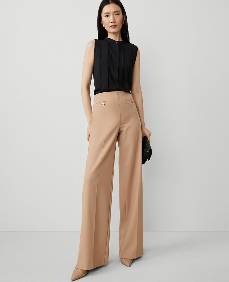 The Button Trim Sailor Wide-Leg Pant carousel Product Image 1